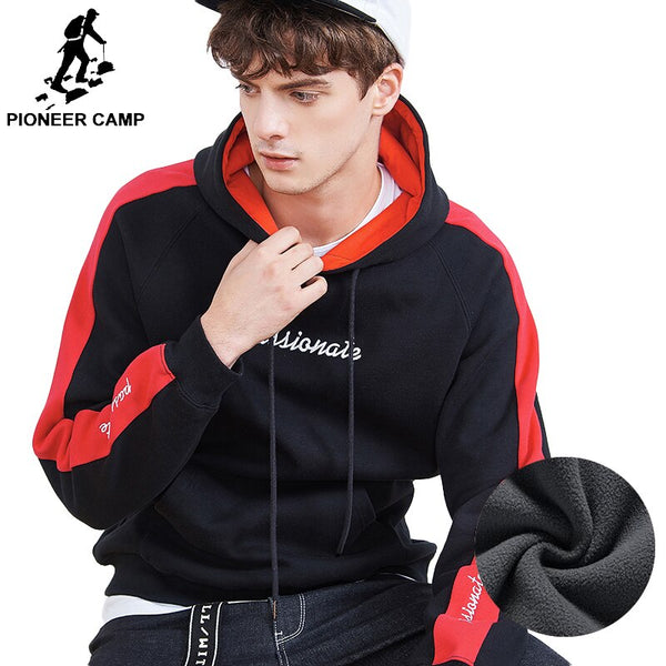 Pioneer Camp fashion hoodies young men brand clothing autumn winter thick fleece warm sweatshirts male quality pullover