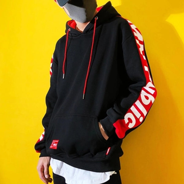 White Letter Print Hoodie Casual Autumn Cotton Hip Hop Hoodie Streetwear Tracksuit Winter Long Men Sweatshirt Christmas Hoodies