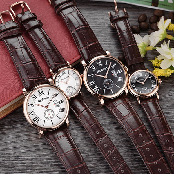 2018 new fashion belt ladies&men watch Simple waterproof stainless steel quartz watch