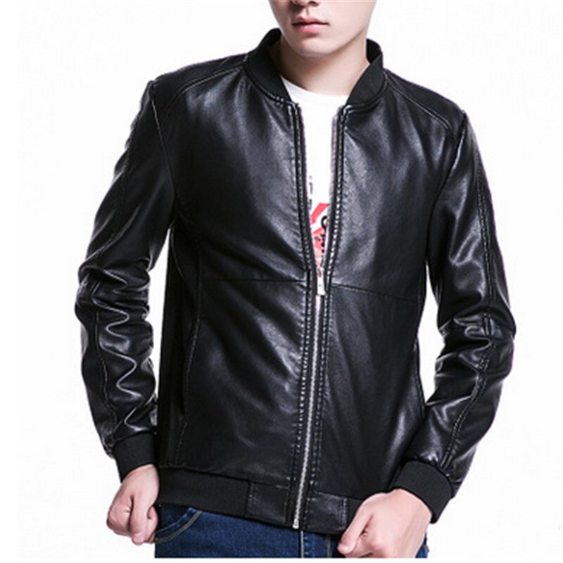 2019 New Selling Fashion PU Leather Jacket Men Good Quality Casual Slim Mens Jacket Coat