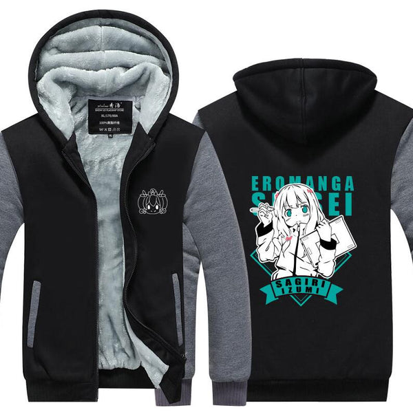Eromanga Sensei Sagiri Izumi's cosplay costume Thicken winter fleece jacket coat men women hooded zip up coat