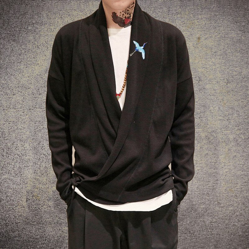 Free shipping big plus size big sweatshirt Men Cardigan Chinese style Embroidery Loose Sweatshirt Casual Pullover Hoodie Coat