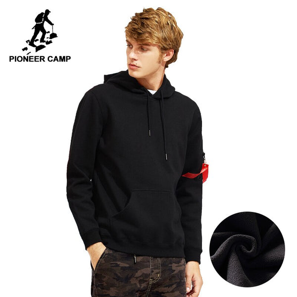 Pioneer Camp england style fashion men Sweatshirts solid fleece warm men hoodies thick brand clothing smart design