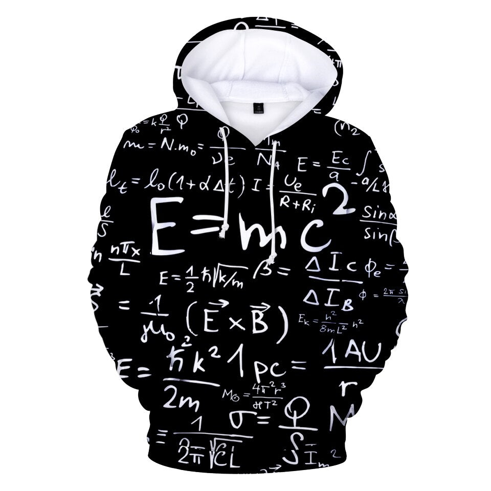 Aikooki Nieuwe E = MC2 Fun 3D Hoodies Sweatshirt Mannen/Vrouwen Volledige Print Black Design Fashion Winter Polluver 3D