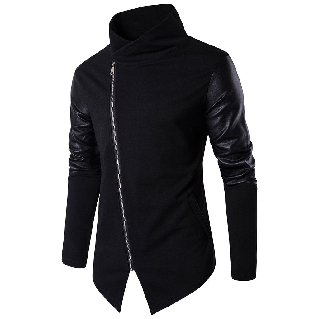 High-end collar cultivate one's morality of new fund of 2017 autumn splicing skin knitted fleece cotton