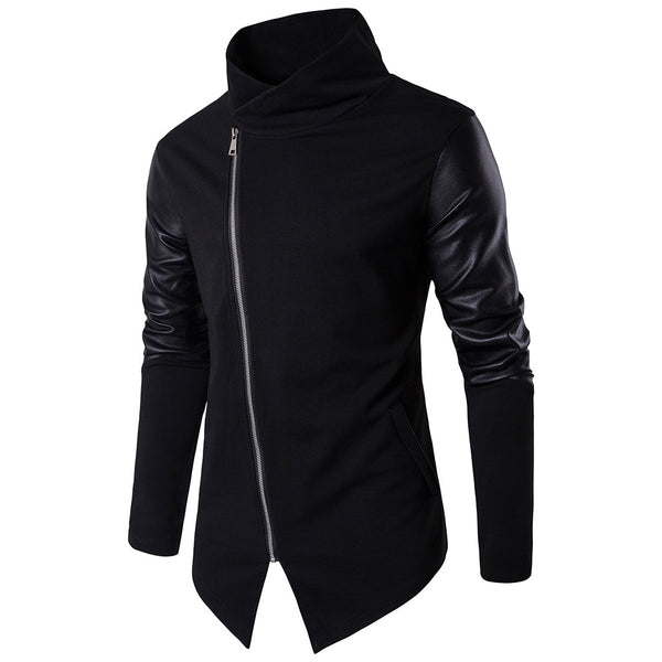 High-end collar cultivate one's morality of new fund of 2017 autumn splicing skin knitted fleece cotton