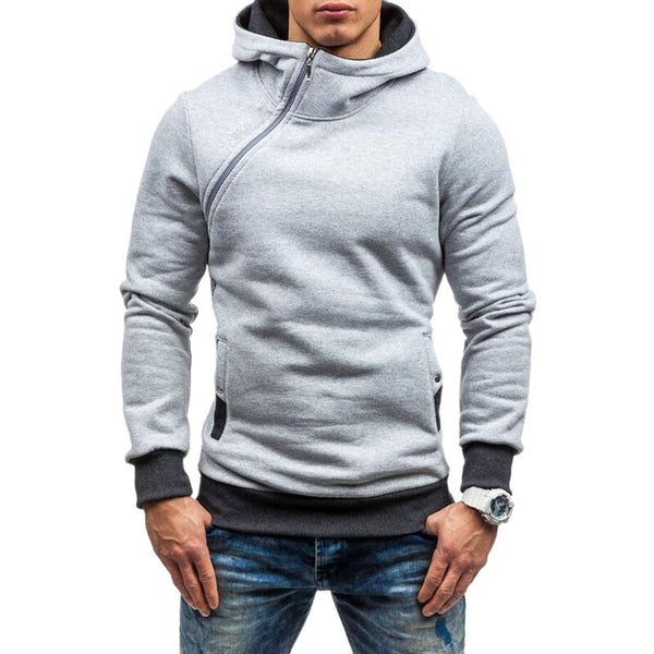 Brand 2018 Hoodie Oblique Zipper Solid Color Hoodies Men Tracksuit Male Sweatshirt Hoody Mens Purpose Tour Autumn Hooded