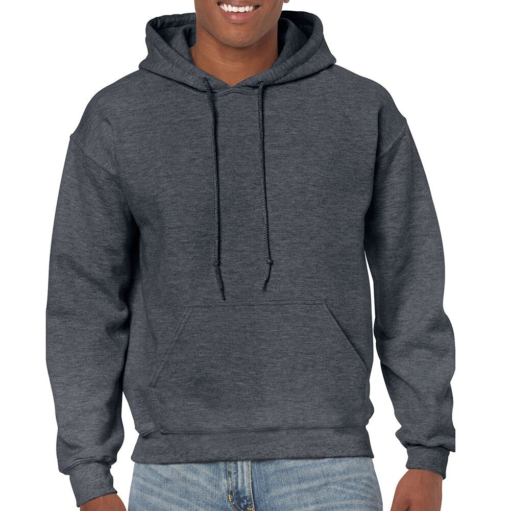 Hooded Top Long Sleeve Men Solid Color Sweatshirt Casual Drawstring Hoodie