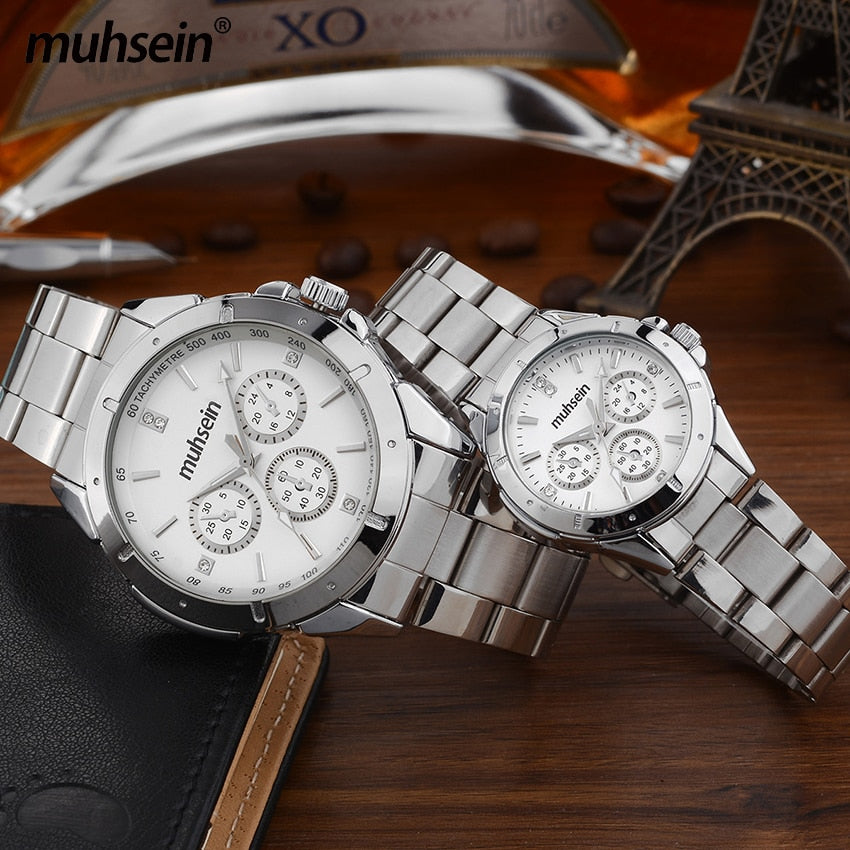 Muhsein luxury casual business waterproof stainless steel business watch quartz watch sport watch ladies&men fashion watch