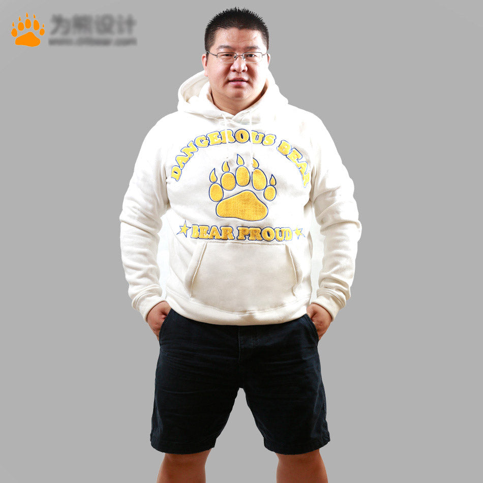 Bear Paw Claw Hoodies Men's Autumn Winter Tracksuits Fleece Man Coat Gay Bear Coats Jackets Hooded Sweatshirts Gray/White M L XL