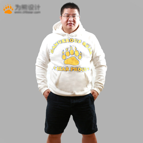 Bear Paw Claw Hoodies Men's Autumn Winter Tracksuits Fleece Man Coat Gay Bear Coats Jackets Hooded Sweatshirts Gray/White M L XL