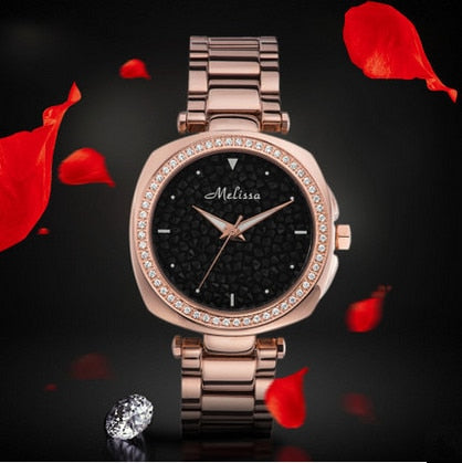Cool Neutral Stylish Women Handsome Stainless Steel Watches Sparkly Crystals Dress Watch Square Reloj 2 Sizes Montre Femme F8183