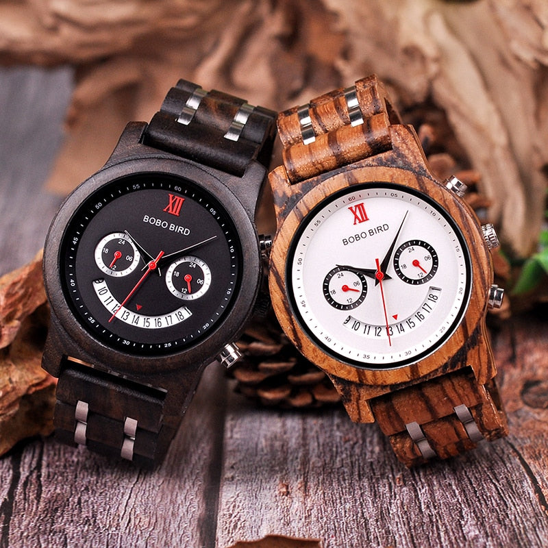 BOBO BIRD Lover's Wood Watch Men Women Smiling face Wooden Quartz Ladies Wrist Watches Show Date Gift Cuostom logo saat erkek