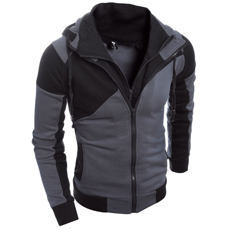 Hot sales 2018 Fashion Brand Men's Sweatshirts Hoodies Men zipper Hoodies Patchwork Slim Men's Sportswear Active Men Coat M-XXL
