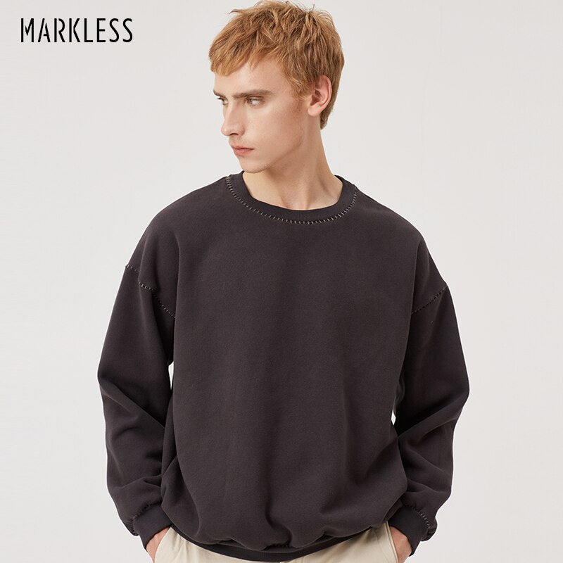 Markless Mens Hoodies Pullover Sweatshirts 2018 Loose Casual Streetwear Hoodie moletom masculino sudaderas para hombre WYA8411M