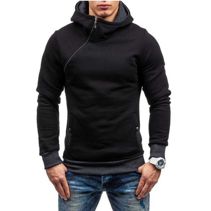 2018 Fashion Hoodies Men Sudaderas Hombre Hip Hop Mens Brand Solid hooded zipper Hoodie Cardigan Sweatshirt Slim Fit Men Hoody