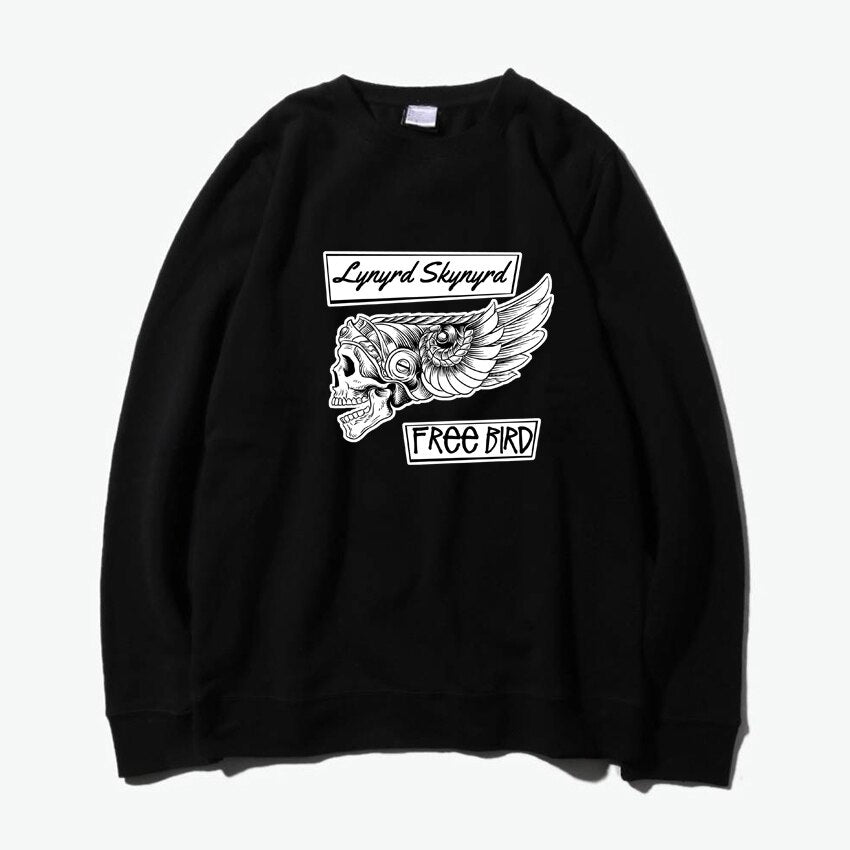 Lynyrd skynyrd free bird metal rock skull fashion sweatshirt hoodies