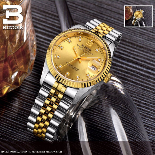 Switzerland Luxury Waterproof Automatic Men Women Mechanical Watch Auto Date Full Steel Business Top Brand Man Ladies Watches