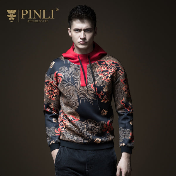 Twenty One Pilots Li New Autumn Hat Chinese Element Printing Man Hit The Color And Body Repair Print Coat Jacket B183209210