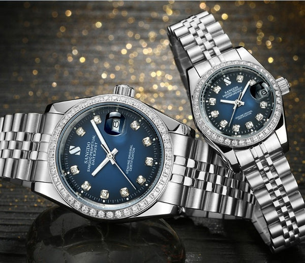 SANGDO Blue dial dial Automatic Self-Wind movement High quality Luxury Couples watch Mechanical watches 025S