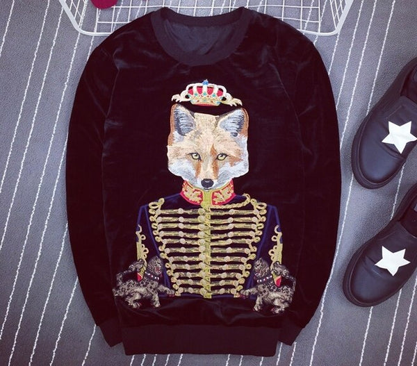 Autumn Winter New Fashion Arrival Fox Duke Royal Embroidery Sweatshirts Jumper For Men Designer Clothing Brand Cotton